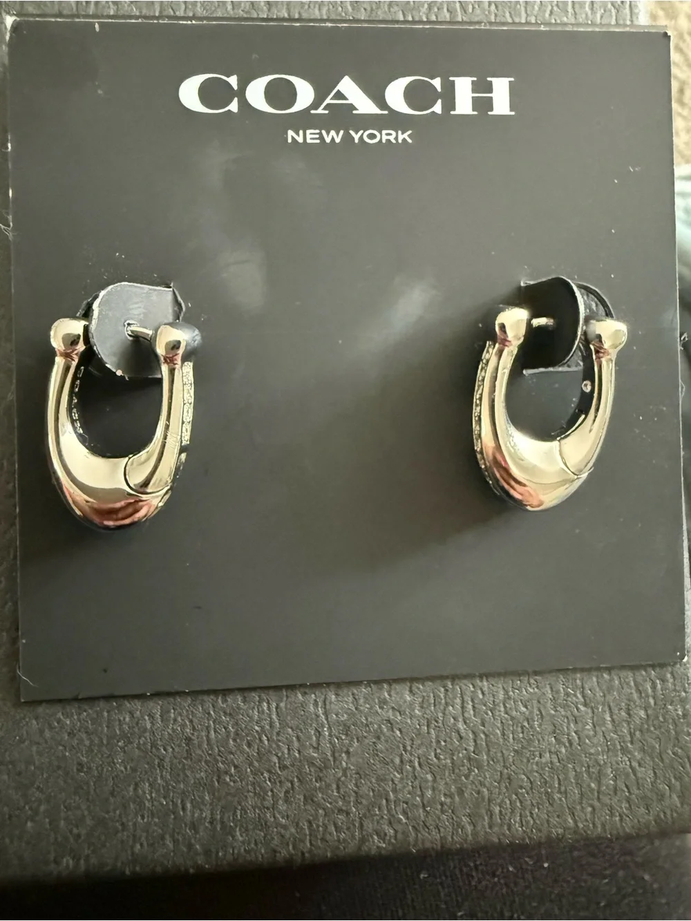 Coach Silver-Tone Signature Hoop Earrings